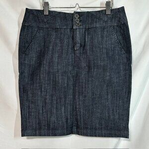 One 5 One Denim skirt Dark wash front button Size L